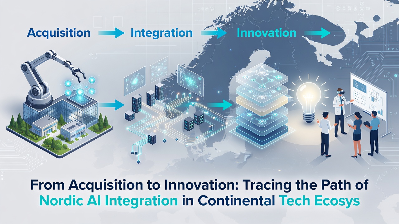 Continental tech executives reviewing integrated Nordic AI solutions during a planning session